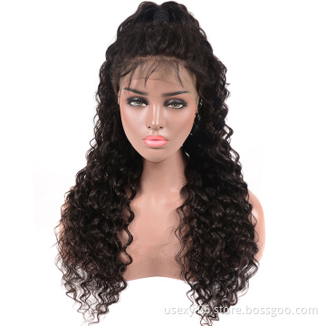 Usexy Factory Price Virgin Hair Deep Wave Lace Front Wig Indian Cuticle Aligned Hair Wigs